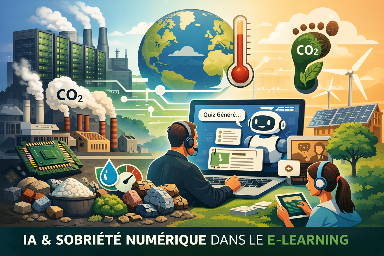IA & sobriété numérique : le coût caché (et comment le réduire dans le E-learning)