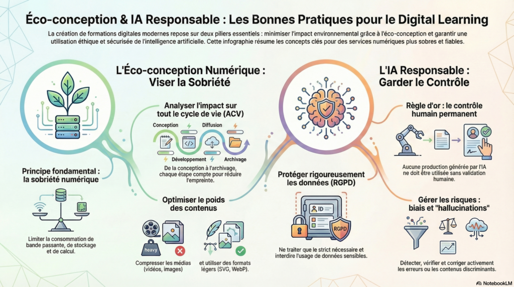 Les bonnes pratiques en éco-conception et en IA responsable pour les formations digitales